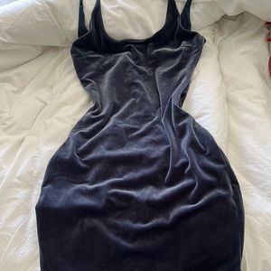 velour scoop neck mini dress